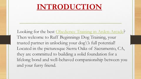 Obedience Training in Arden-Arcade