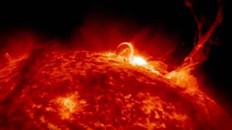 NASA captures images of twisting solar flare