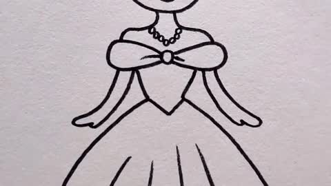 How to draw simple Princess in 1 minute #artkidz #drawing​ #draw​