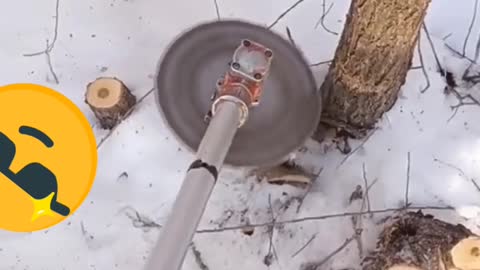 smart work || genius work||Cutting Tree With homemade cutter.