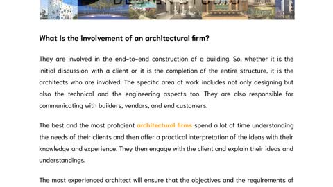 What All Does the Services of an Architectural Firm Entail?
