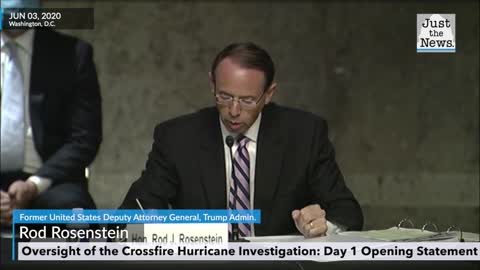 Rod Rosenstein Opening Statement - Testimony on Operation Crossfire Hurricane