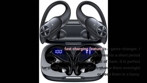 GNMN Bluetooth Headphones Wireless Earbuds 80hrs Playback IPX7 Waterproof Ear Buds Over-Ear Ste...