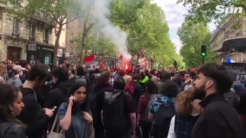 May Day marchers clash with police as riots break out in Paris
