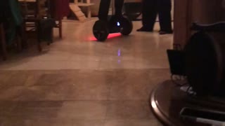 Girl falling on hoverboard