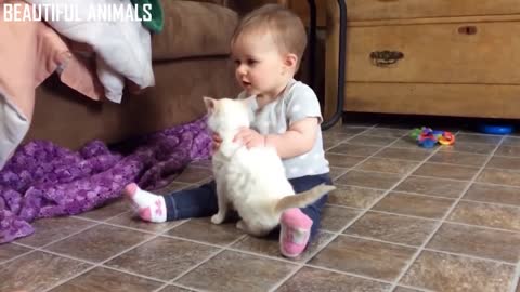 Babies playing with Cats Together, very Funny Pets Videos. Part -V.