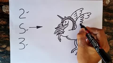 Letter Turns into Unicorn Horse drawing // Easy Horse Drawing // Easy Drawing