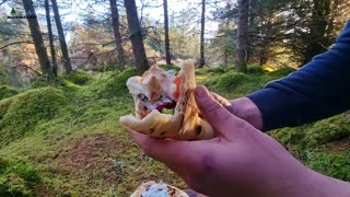 Chicken Gyros cooked in a beautiful Forest! The PERFECT place for a snack | ASMR cooking