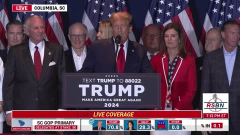 Trump Victory Speech after winning South Carolina Primary - February 24, 2024