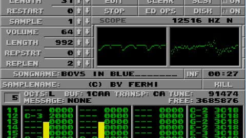 Amiga and Atari ST Protracker Music Mods - Boys In Blue