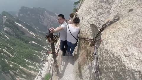 Hua Shan Cliffside Plank Walk.