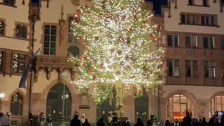 Frankfurt Germany, Christmas Tree lighting 2020