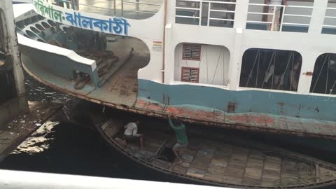 Crazy And Crowded Boat Terminal In Bangladesh