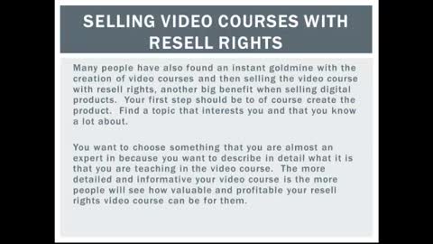 Selling Video Courses With Resell Rights