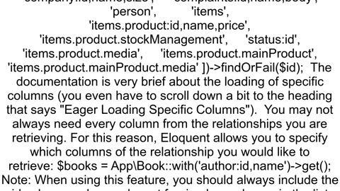 Laravel with select only some columns of the relation