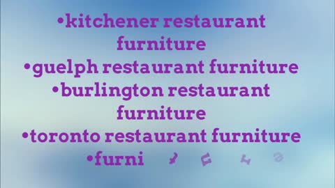 kitchener restaurant furniture