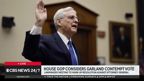 House Republicans consider Garland contempt vote CBS News