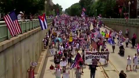 'Libertad' Cuban-Americans support protesters in Cuba