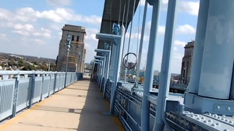 Crossing Bridges, Ben Franklin Bridge Walk 7x speed, John Bentley Song, Walkin' Across America