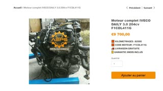 AEPSPIECES.COM - Moteur complet IVECO DAILY 3.0 204cv F1CDL411G