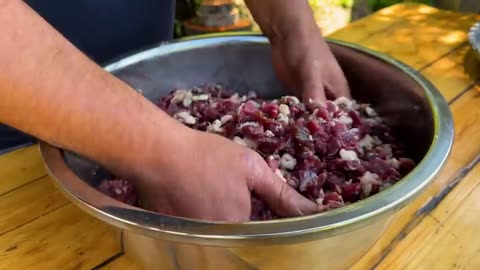 Homemade Hot Smoked Meat In The Mountains