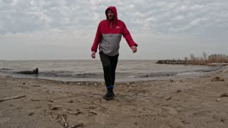 Easter Footwork/Kickboxing Beach Workout Vlog @ Lake Erie