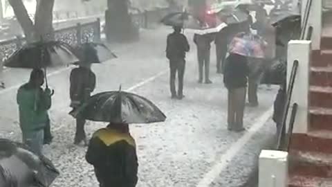 Hailstone rain