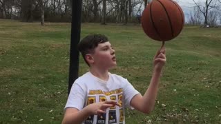 Spin catch and shoot the basketball