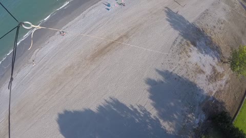 Kite flying over beach in greece