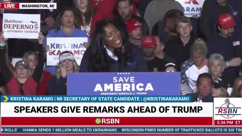 Kristina Karamo drops TRUTH BOMBS at Trump rally in Michigan