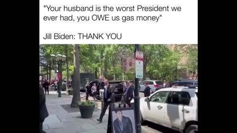 Jill Biden thanks Americans after they tell her her husband sucks.