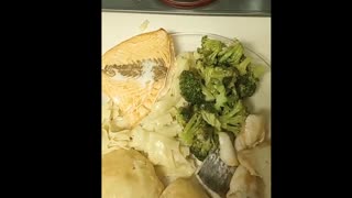 CATFISH SALMON BROCCOLI PASTA DINNER