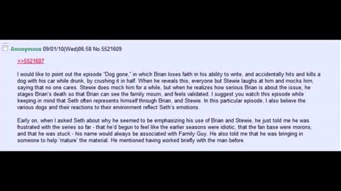 Behind the scenes of family guy - A 4chan /x/ greentext story