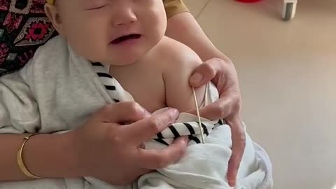 Cute baby Scared for taking vaccine