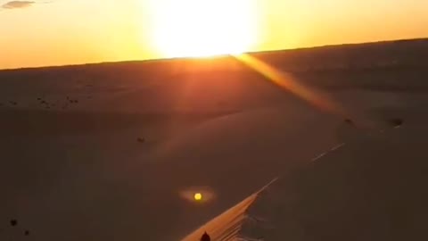A wonderful view of the sunset in the desert