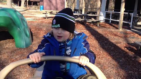 5 year old Boy Practicing Lines for Christmas Play