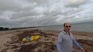 Walking along the seashore