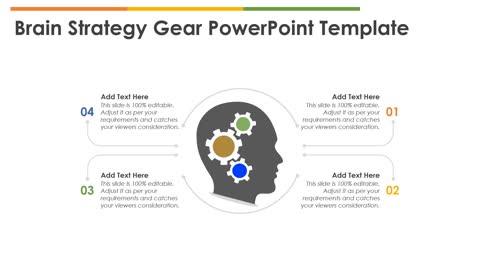 Brain Strategy Gear PowerPoint Template | Strategy Templates