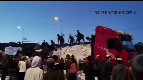 Video Shows Genocidal IsrAlien "Settlers" Attack and Destroy Food on Aid Trucks Headed for Gaza