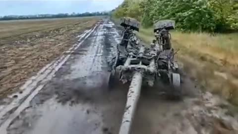 American-made M777 howitzers are towed along the muddy roads of Ukraine.