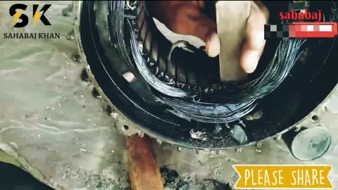 जली हुई मोटर से वायर_तार निकालने का सरल व आसान तरीका_ a simple way to remove Burned wire on motor