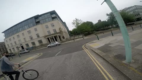 Jamie escaping on a bike after covid lock down. Benny hill tune fun video