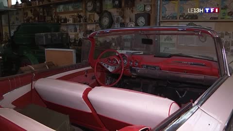 Marc Ménager passionné d'automobiles anciennes présente son mini musée sur TF1