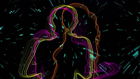 Neon Dancing Digital Art w/ House/Techno Background Music