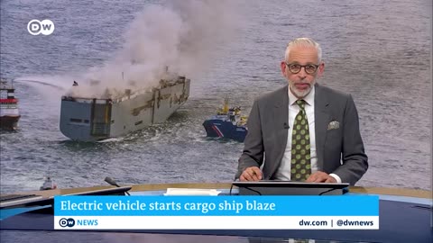 Electric car fire on cargo ship