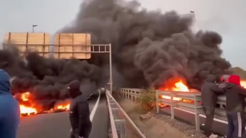 Spanish Fishermen From Ayamonte Block The Guadiana International Bridge Linking Spain And Portugal To Protest Against Rising Fuel Prices