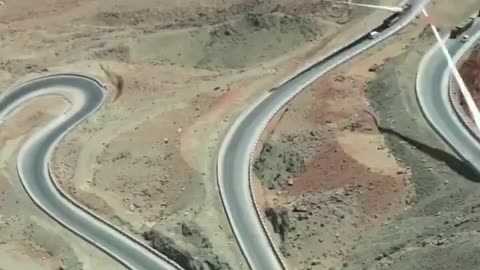 This is how wind turbine blades are transported through mountain roads