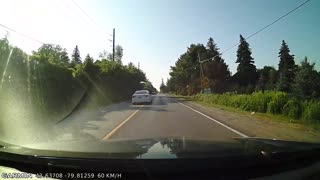 Car almost loses control