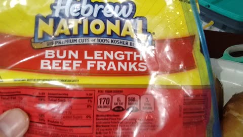 Eating Hebrew National Beef Franks, Dbn, MI, 6/13/24
