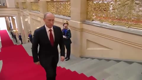 Old footage of Vladimir Putin entry into the Kremlin